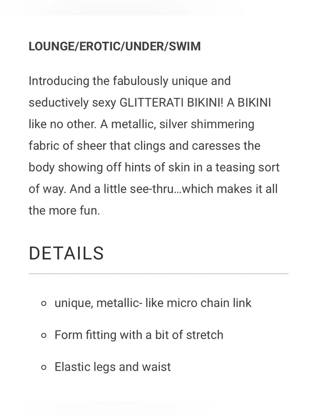 N2N BODYWEAR Glitterati Bikini Swim / Underwear